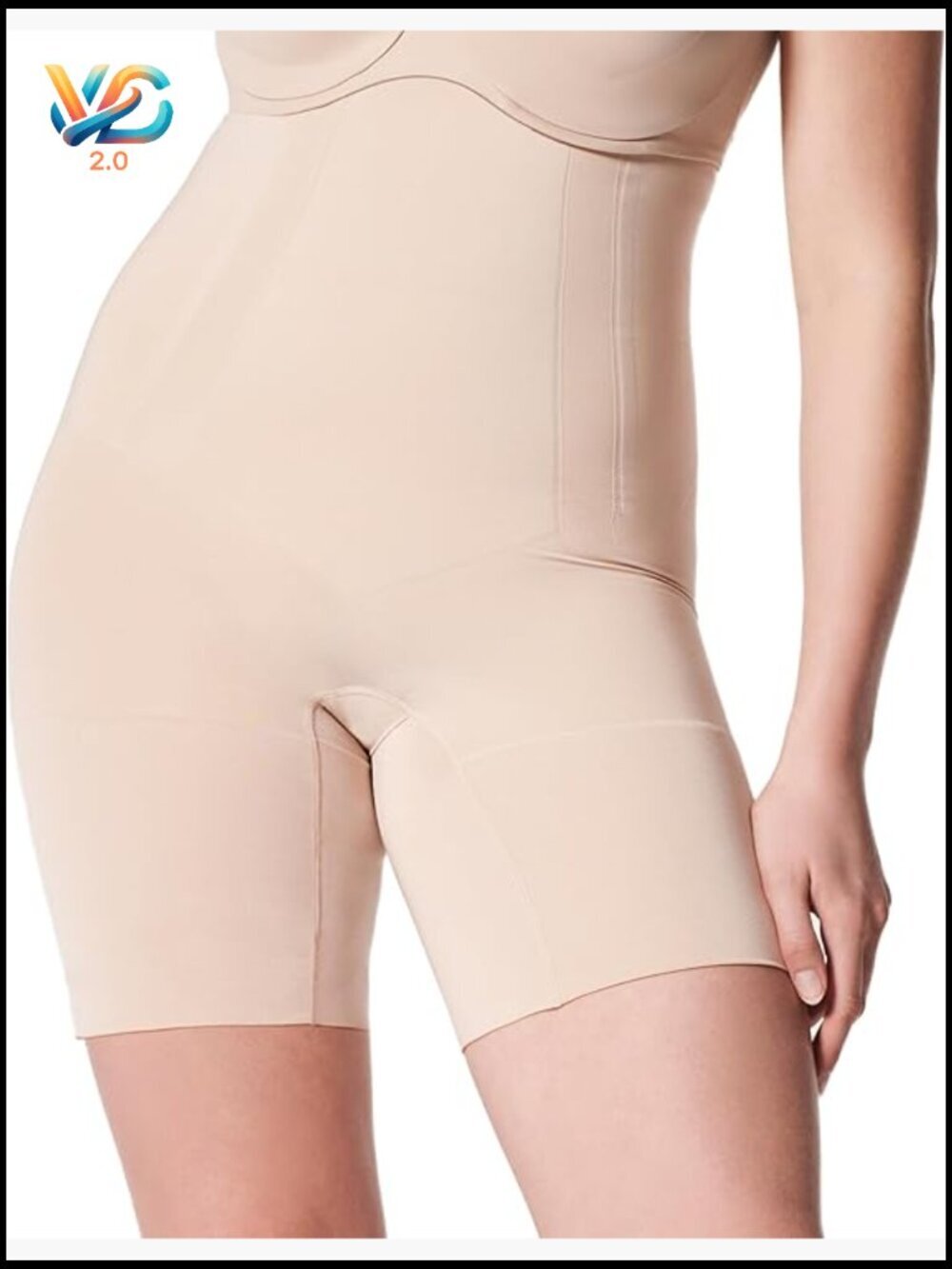 High-Waisted Mid-Thigh Shapewear Shorts Firm Level 4 Compression Sculpting